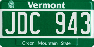 VT license plate JDC943