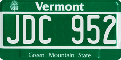 VT license plate JDC952