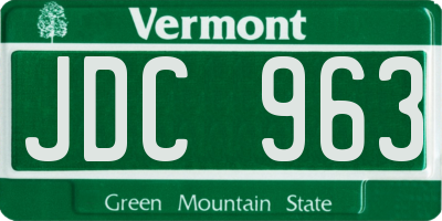 VT license plate JDC963