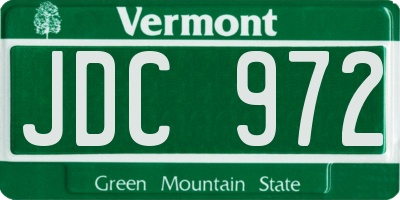 VT license plate JDC972