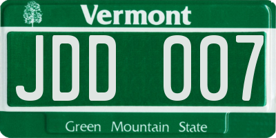 VT license plate JDD007