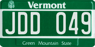 VT license plate JDD049
