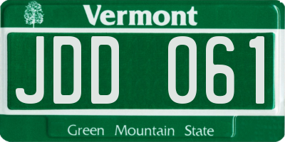 VT license plate JDD061