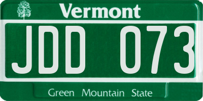 VT license plate JDD073