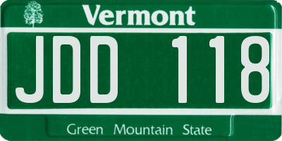 VT license plate JDD118