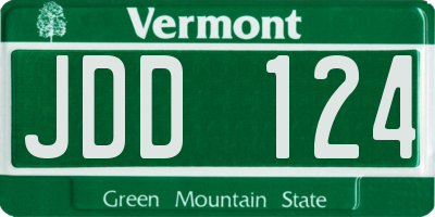 VT license plate JDD124