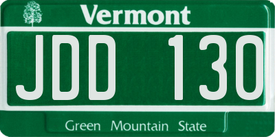 VT license plate JDD130