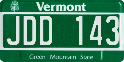 VT license plate JDD143
