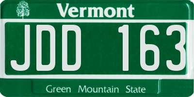VT license plate JDD163