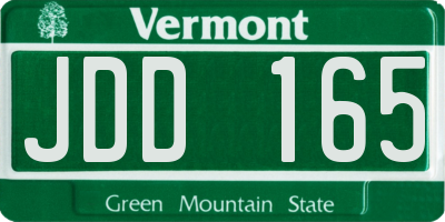 VT license plate JDD165