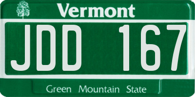 VT license plate JDD167