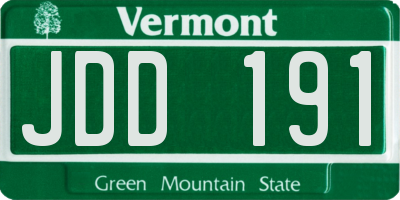 VT license plate JDD191