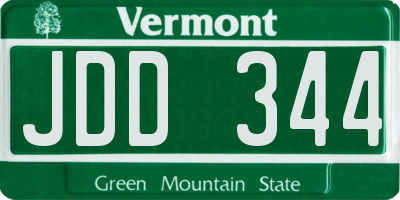 VT license plate JDD344