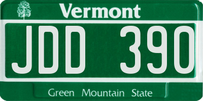 VT license plate JDD390