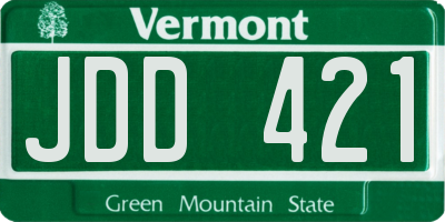 VT license plate JDD421