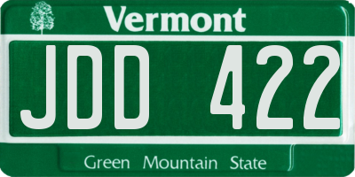 VT license plate JDD422