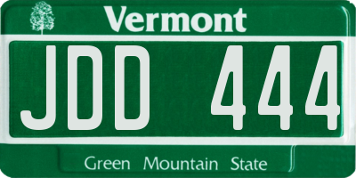 VT license plate JDD444