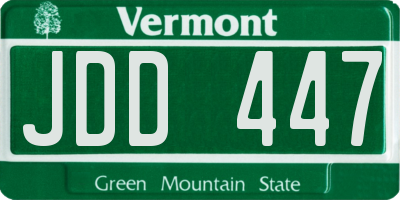 VT license plate JDD447