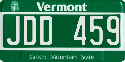 VT license plate JDD459
