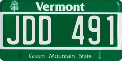 VT license plate JDD491