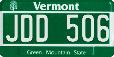 VT license plate JDD506