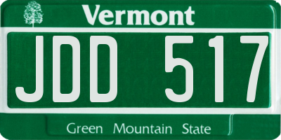 VT license plate JDD517