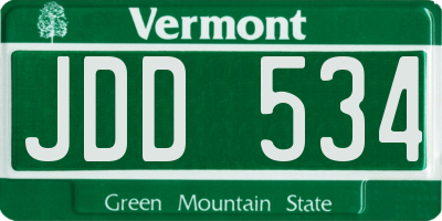VT license plate JDD534