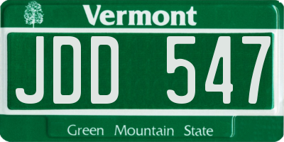 VT license plate JDD547
