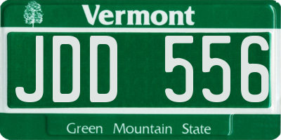 VT license plate JDD556