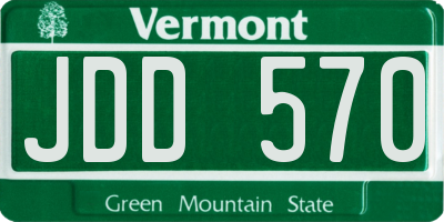 VT license plate JDD570