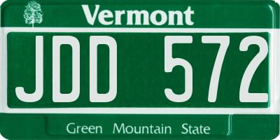 VT license plate JDD572