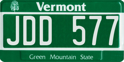 VT license plate JDD577