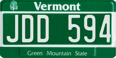 VT license plate JDD594