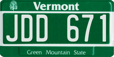 VT license plate JDD671