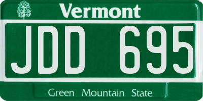 VT license plate JDD695