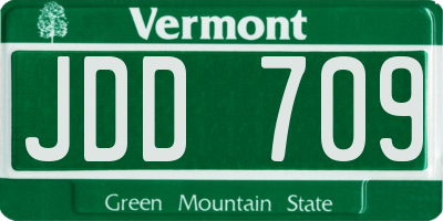 VT license plate JDD709