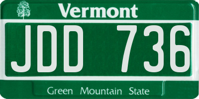 VT license plate JDD736