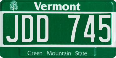 VT license plate JDD745