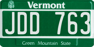 VT license plate JDD763