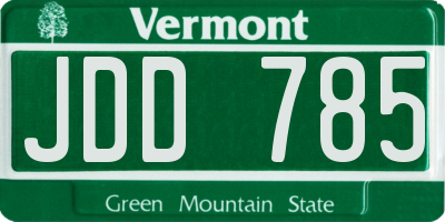 VT license plate JDD785