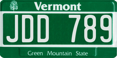 VT license plate JDD789