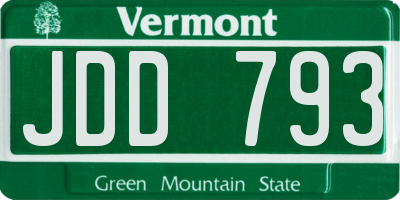 VT license plate JDD793