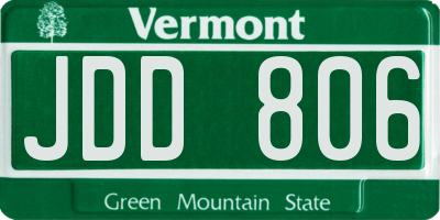VT license plate JDD806
