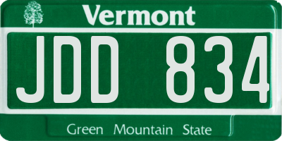 VT license plate JDD834