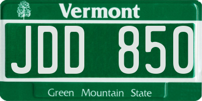 VT license plate JDD850