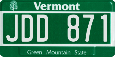 VT license plate JDD871