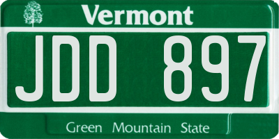 VT license plate JDD897