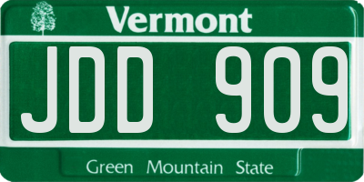 VT license plate JDD909