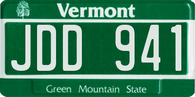 VT license plate JDD941