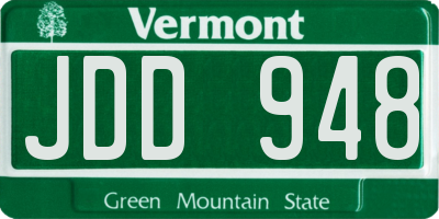 VT license plate JDD948